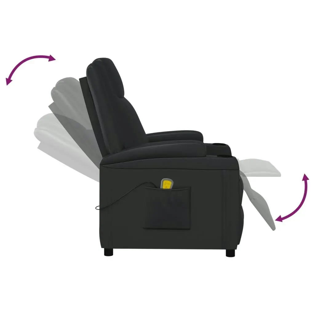 Massage Chair Black Faux Leather 342712