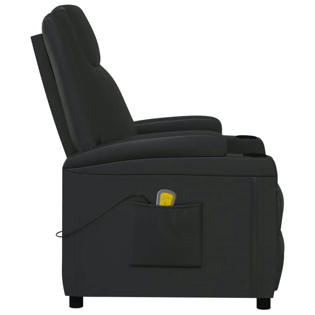 Massage Chair Black Faux Leather 342712