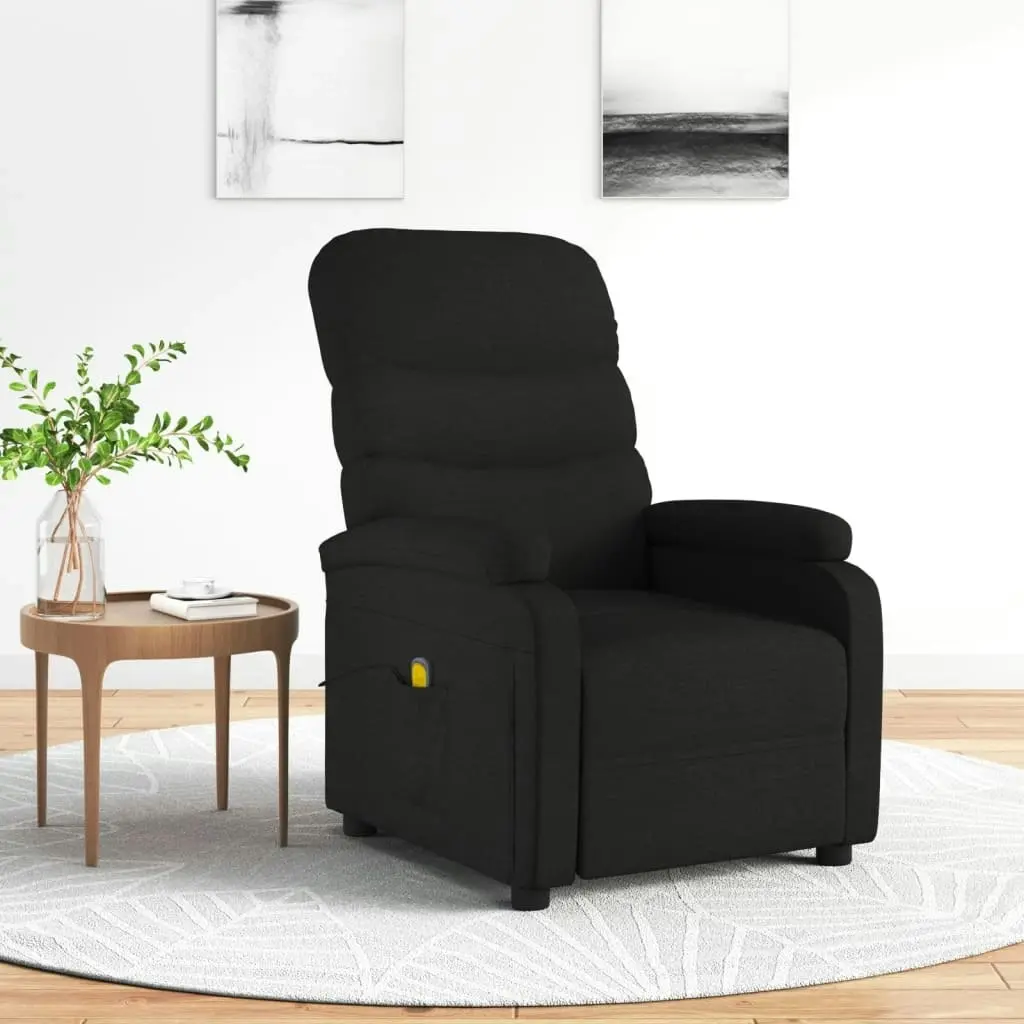 Massage Chair Black Fabric 321228