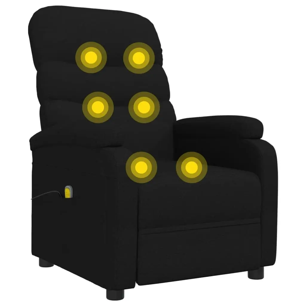 Massage Chair Black Fabric 321228