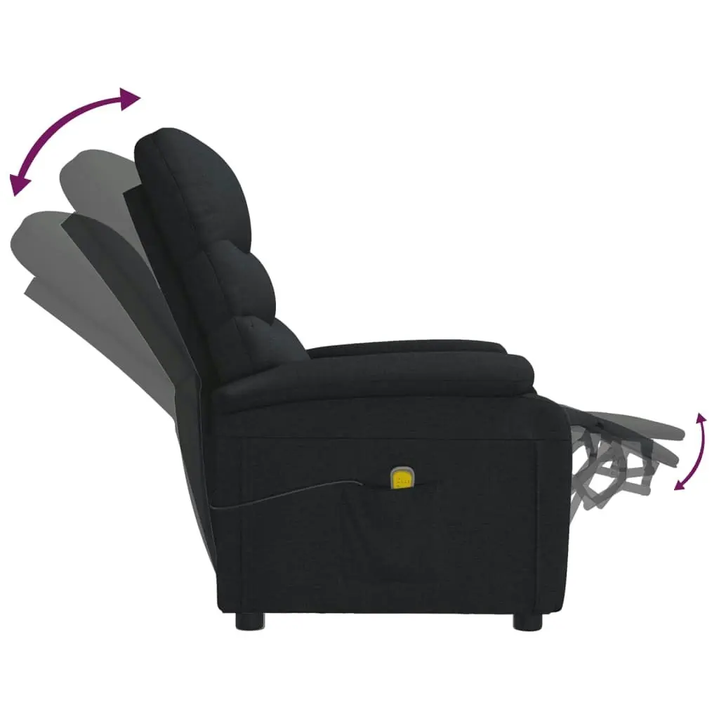 Massage Chair Black Fabric 321228