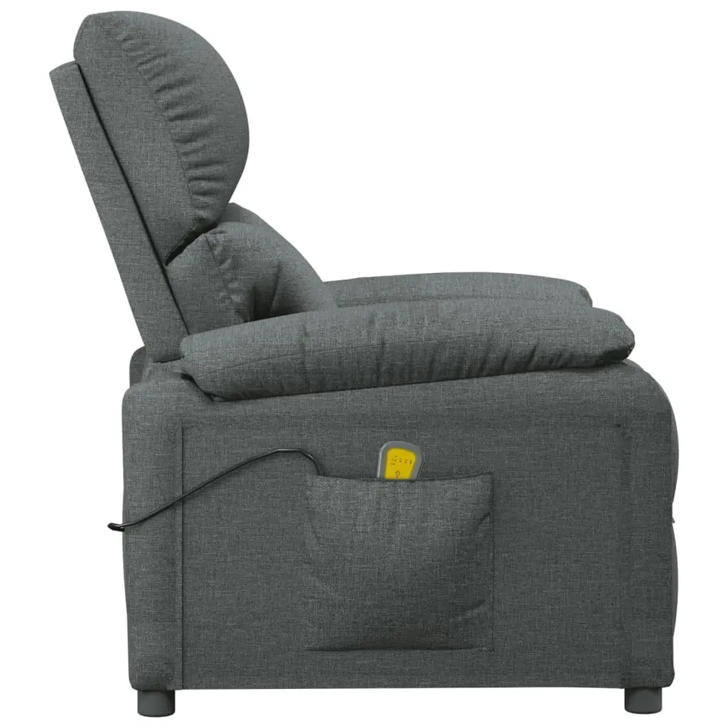 Massage Chair Dark Grey Fabric 348470