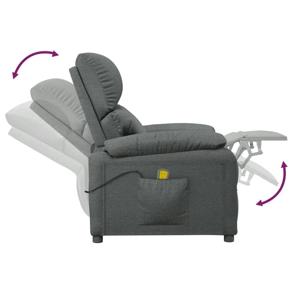 Massage Chair Dark Grey Fabric 348470