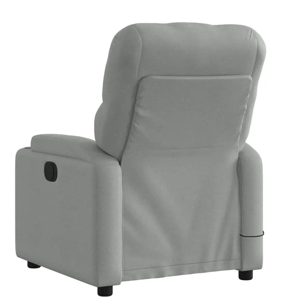 Massage Recliner Chair Light Grey Fabric 3205664