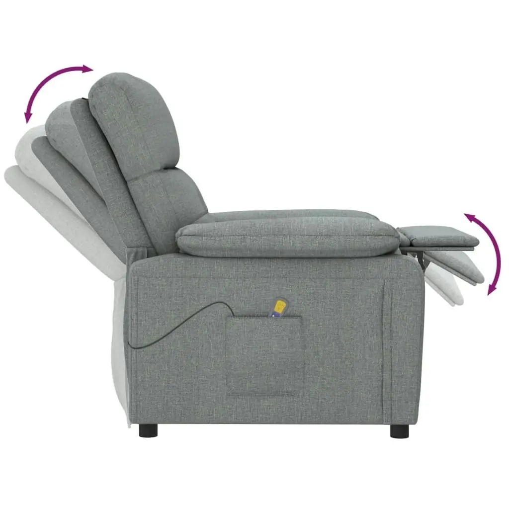 Massage Chair Dark Grey Fabric 348288