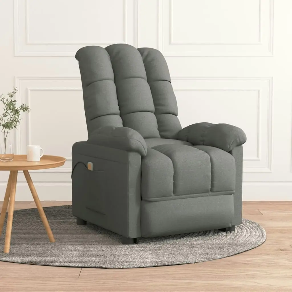 Massage Chair Dark Grey Fabric 342734