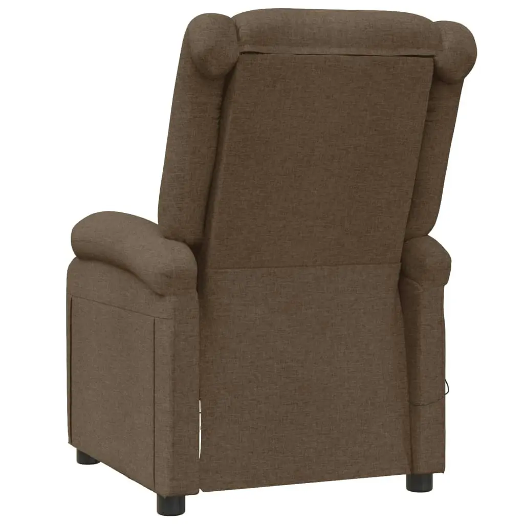 Massage Chair Brown Fabric 348449