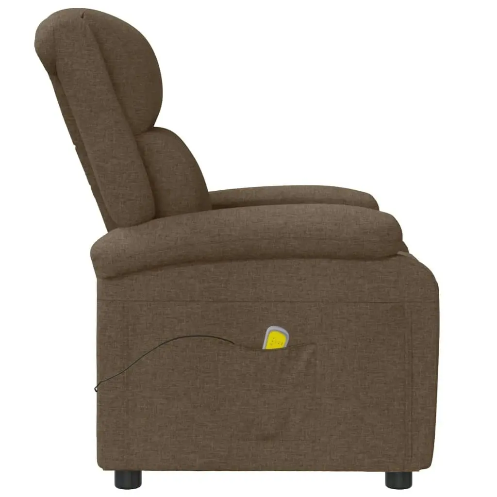 Massage Chair Brown Fabric 348449