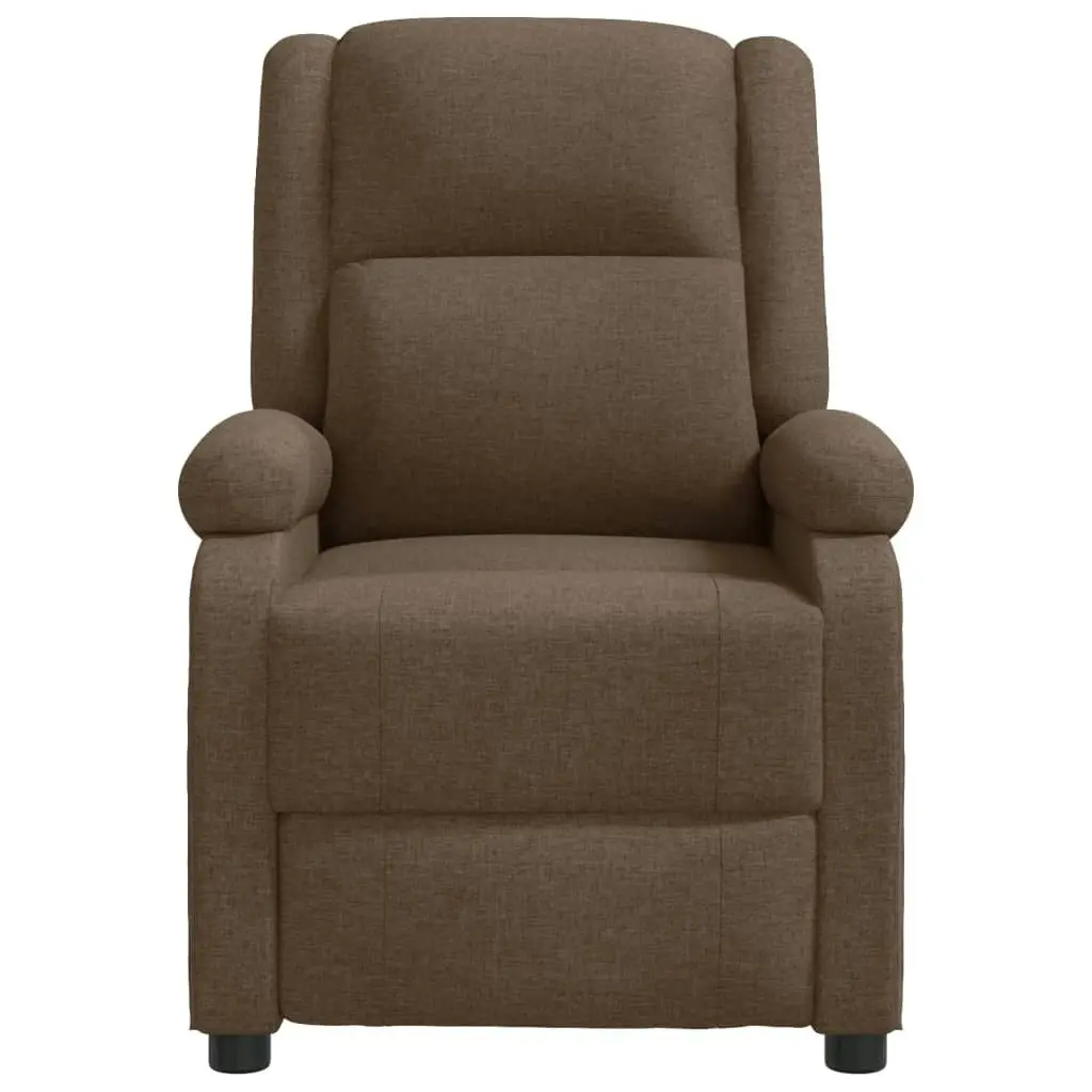 Massage Chair Brown Fabric 348449