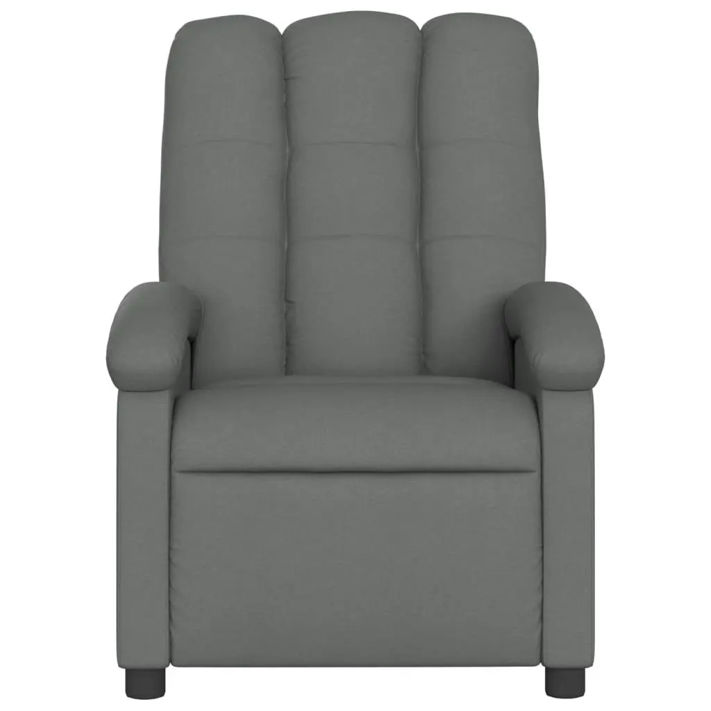 Massage Recliner Chair Dark Grey Fabric 3205385