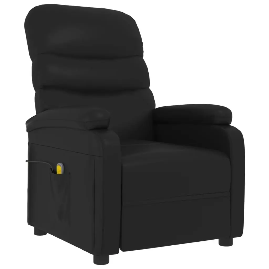 Massage Chair Black Faux Leather 342693