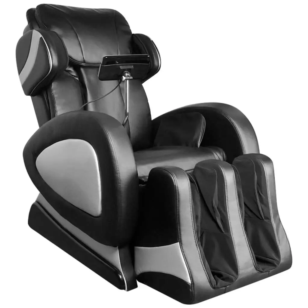 Massage Chair with Super Screen Black Faux Leather 244301