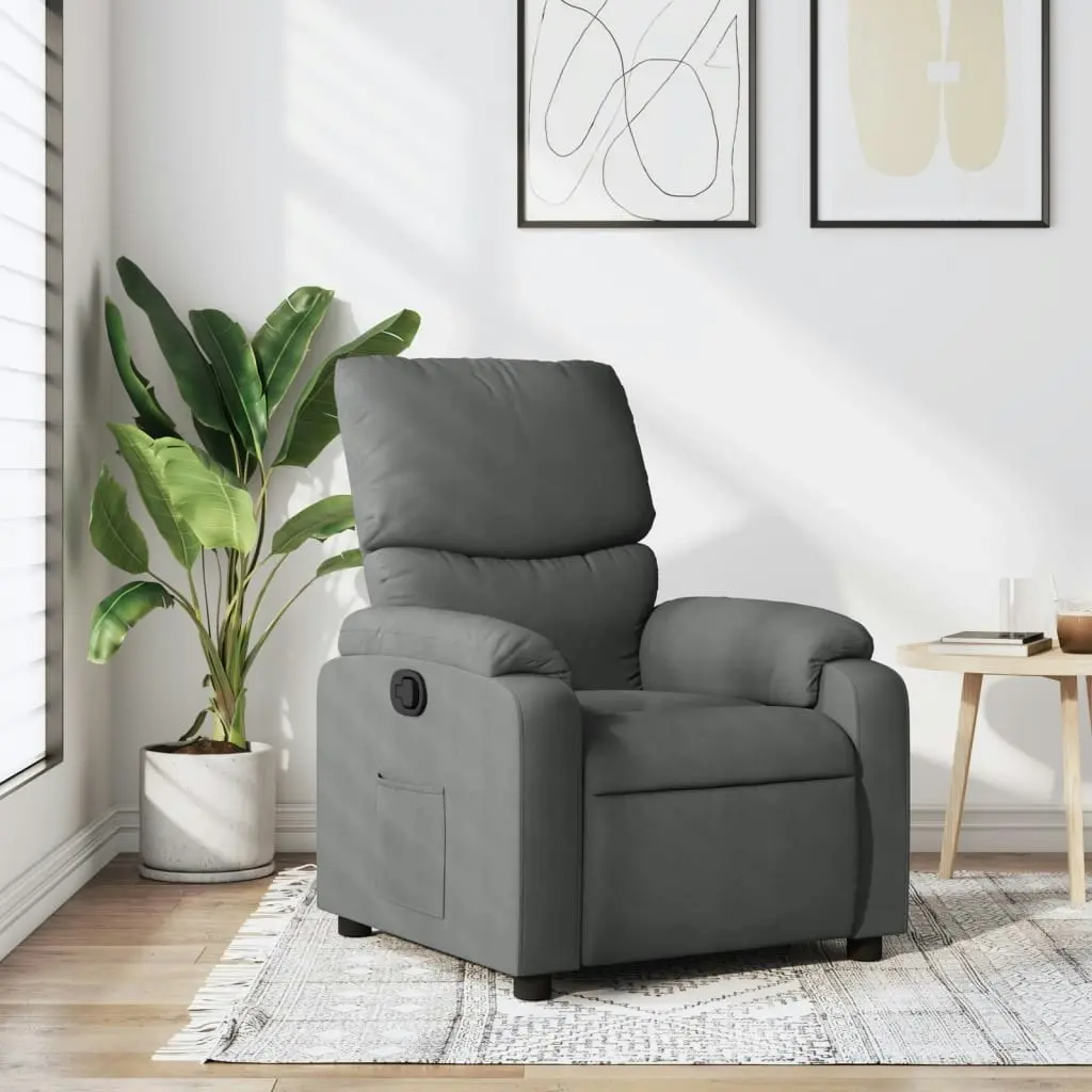 Recliner Chair Dark Grey Fabric 3205681