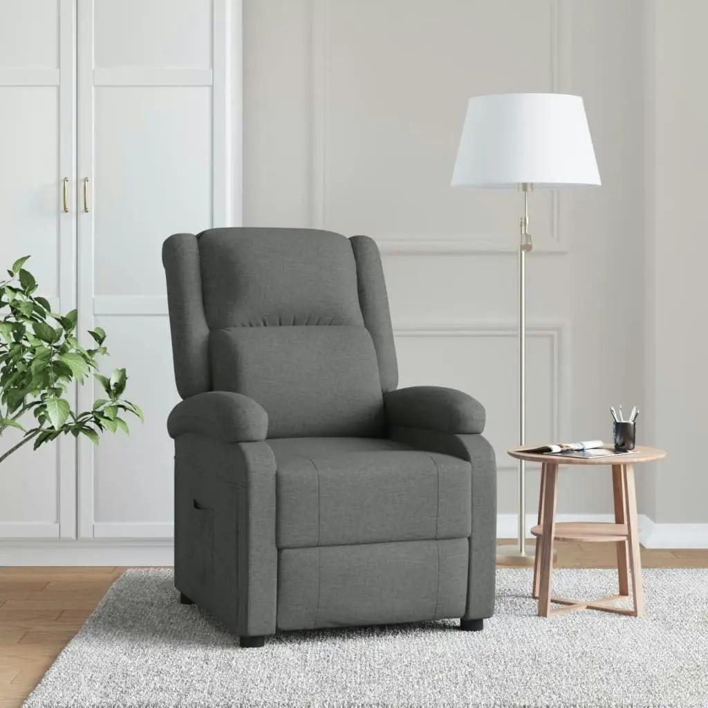 Recliner Chair Dark Grey Fabric 348436