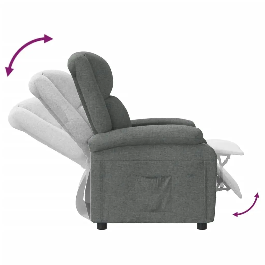 Recliner Chair Dark Grey Fabric 348436