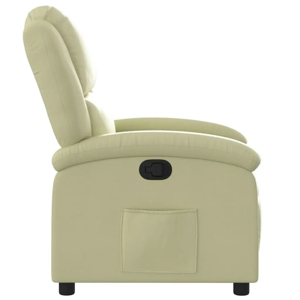 Recliner Chair Cream Real Leather 371791