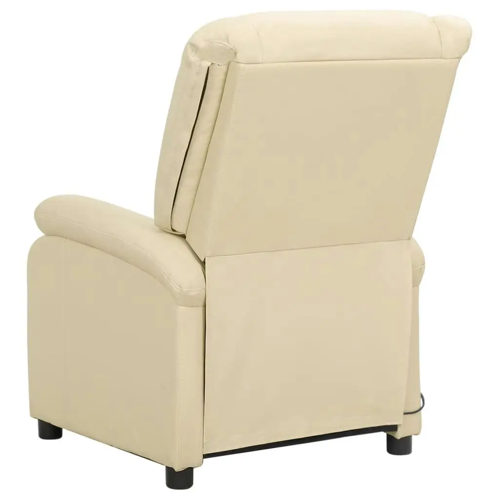 Recliner Chair Cream Real Leather 340202