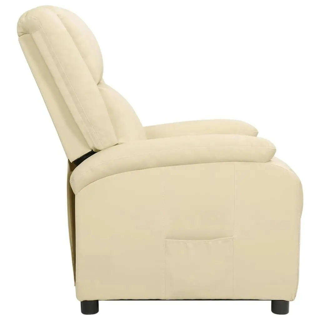 Recliner Chair Cream Real Leather 340202