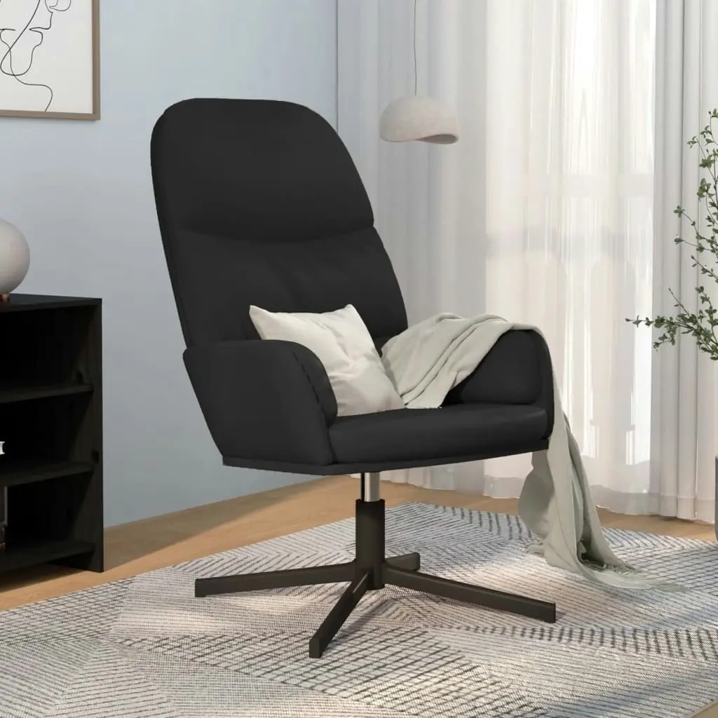 Relaxing Chair Black Faux Leather 341053