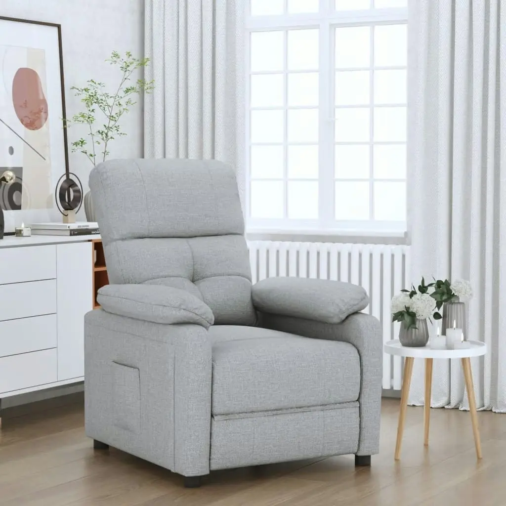 Recliner Chair Light Grey Fabric 348275