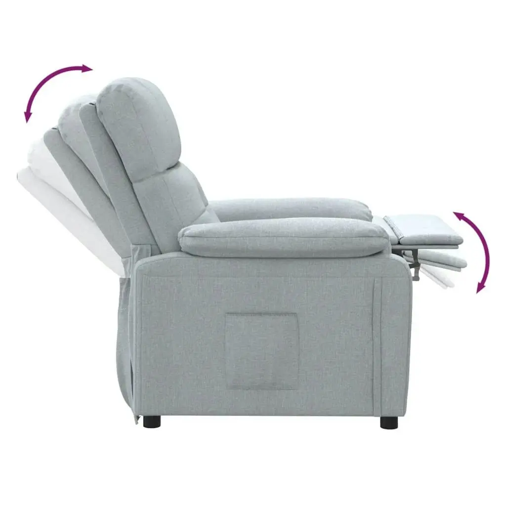 Recliner Chair Light Grey Fabric 348275