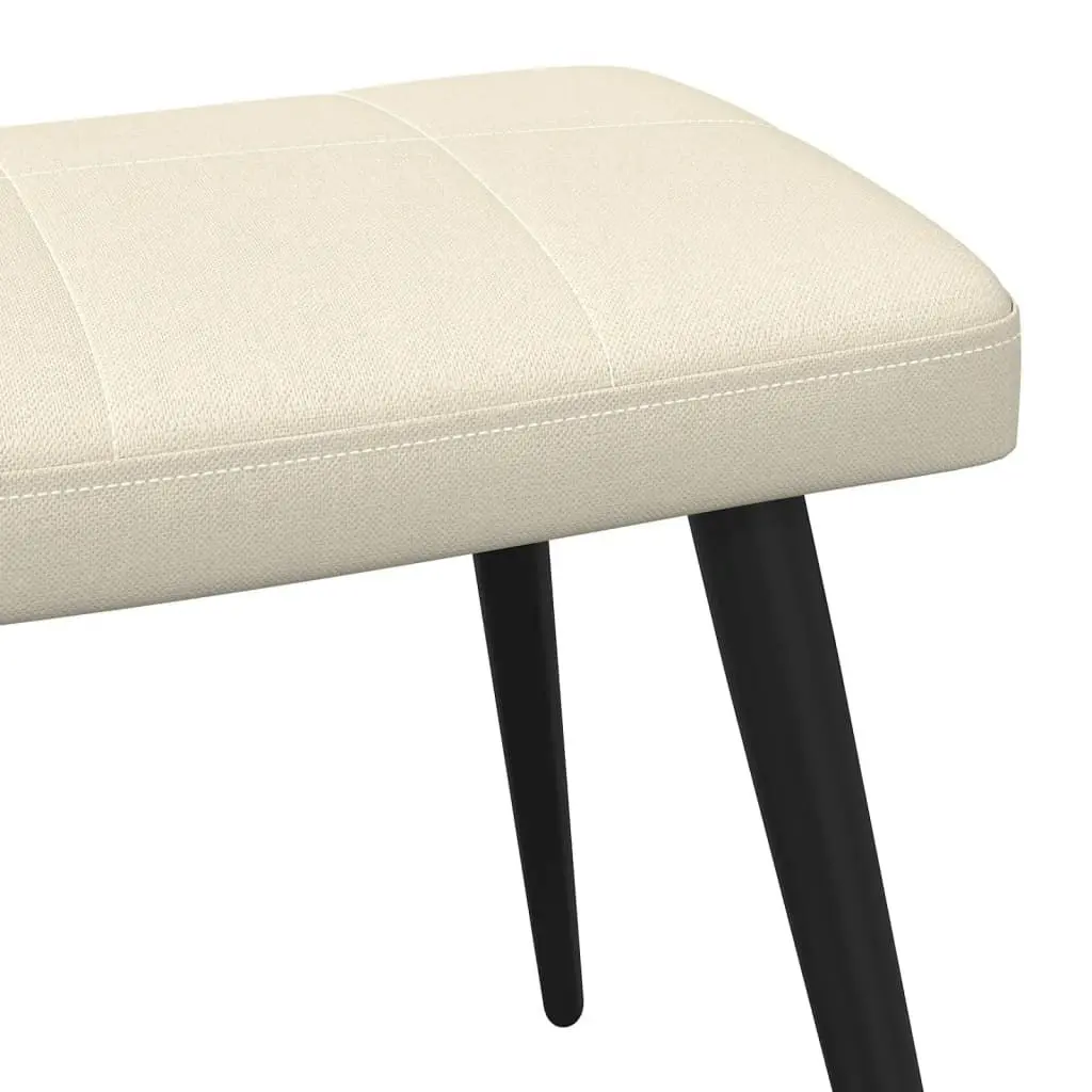 Relaxing Chair with a Stool Cream Fabric 327954