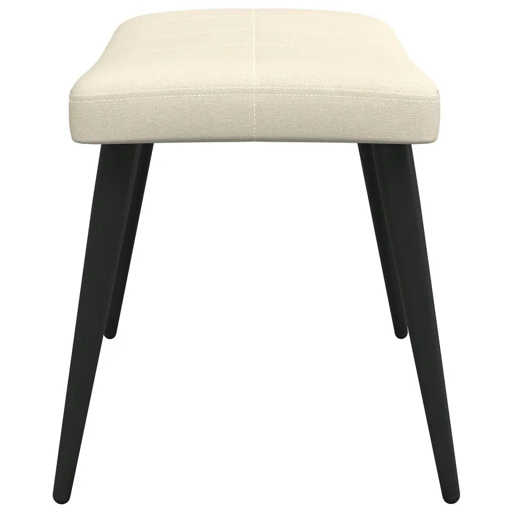 Relaxing Chair with a Stool Cream Fabric 327954