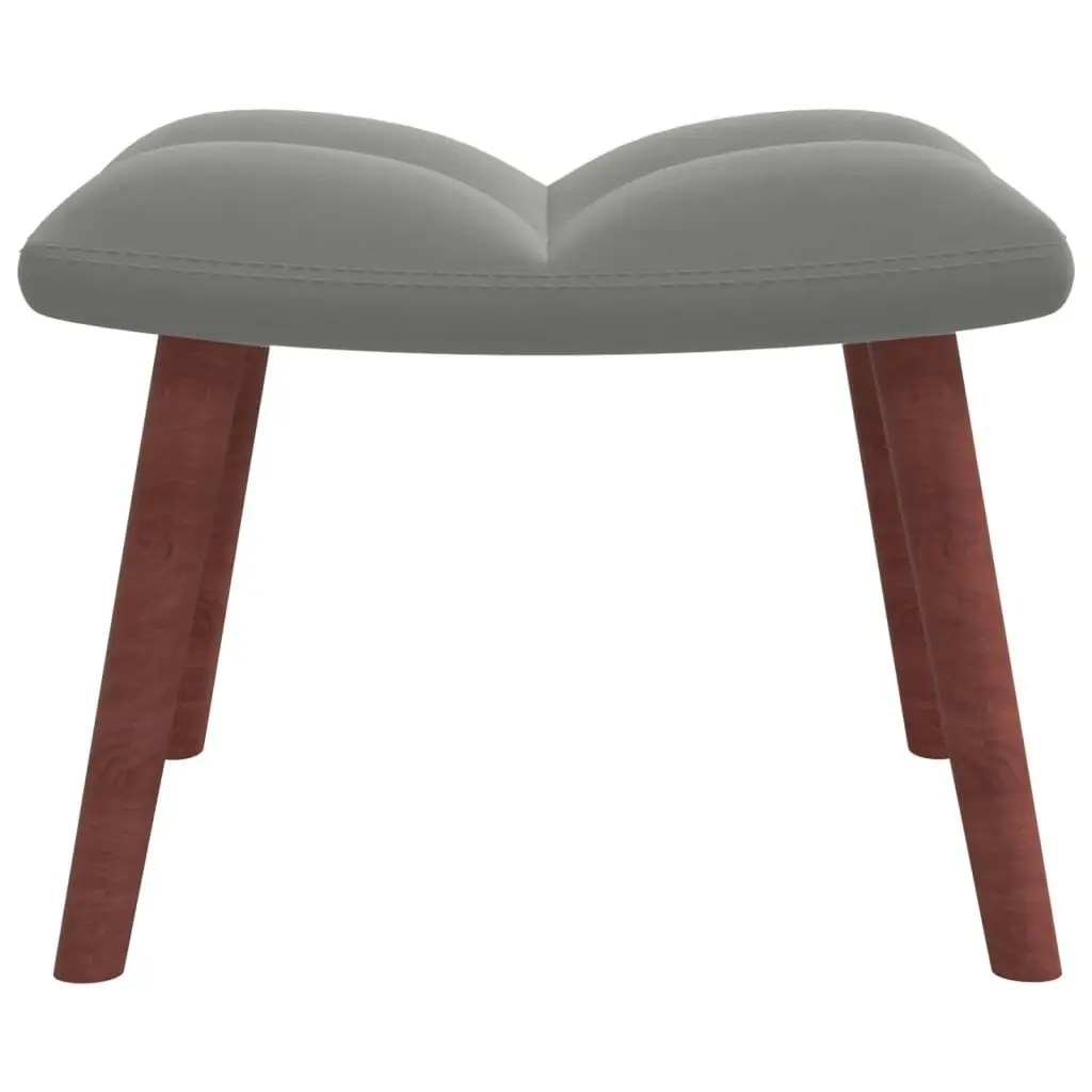 Relaxing Chair with a Stool Light Grey Velvet 328062