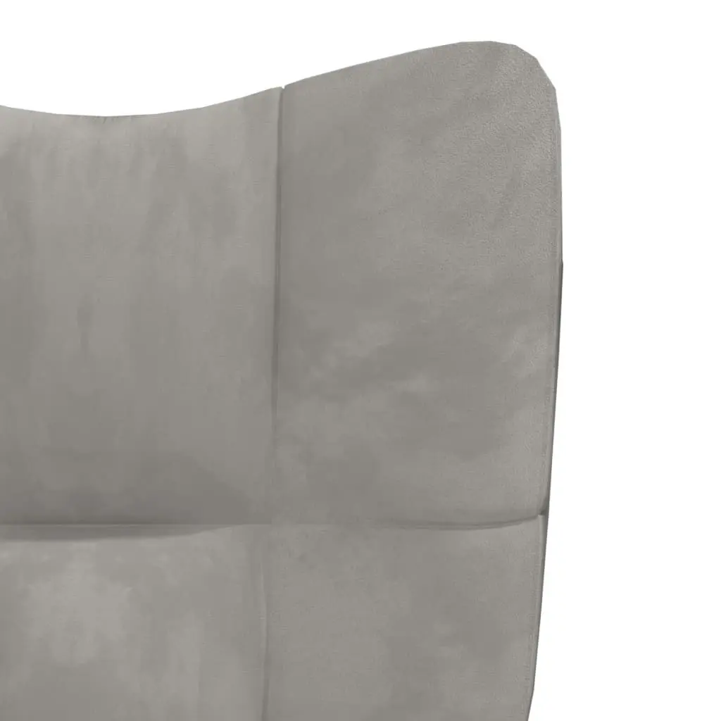 Relaxing Chair with a Stool Light Grey Velvet 328062