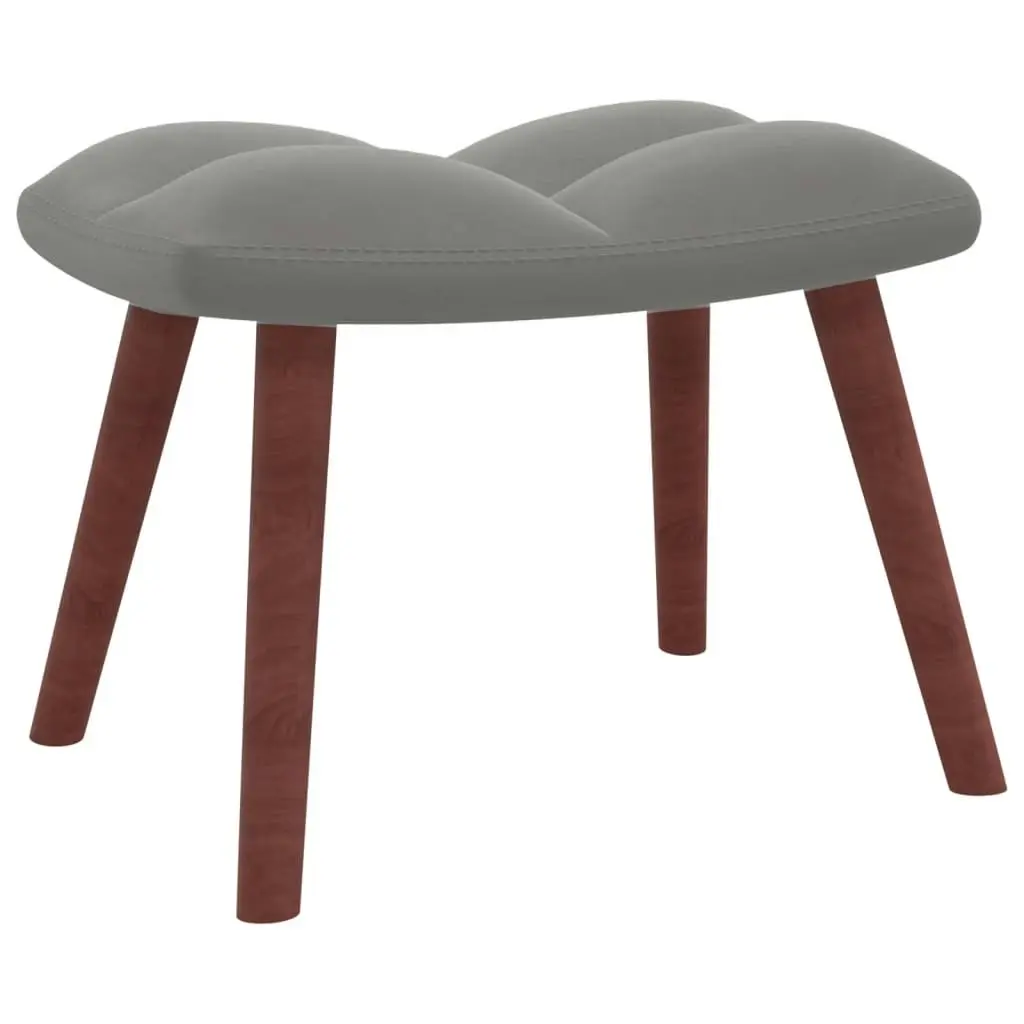 Relaxing Chair with a Stool Light Grey Velvet 328062