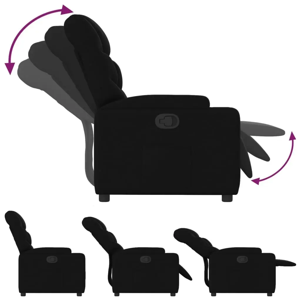 Recliner Chair Black Fabric 372443