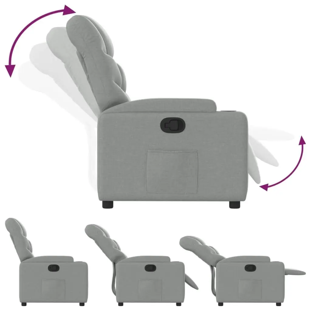 Recliner Chair Light Grey Fabric 3205608