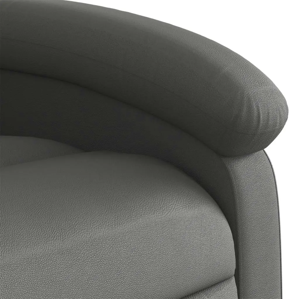 Recliner Chair Grey Real Leather 371792