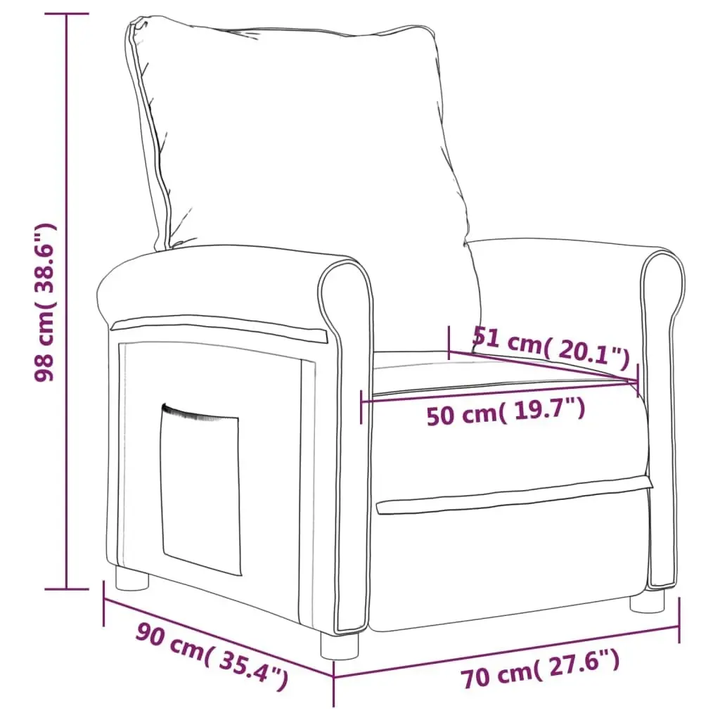 Recliner Chair Cream Fabric 342747