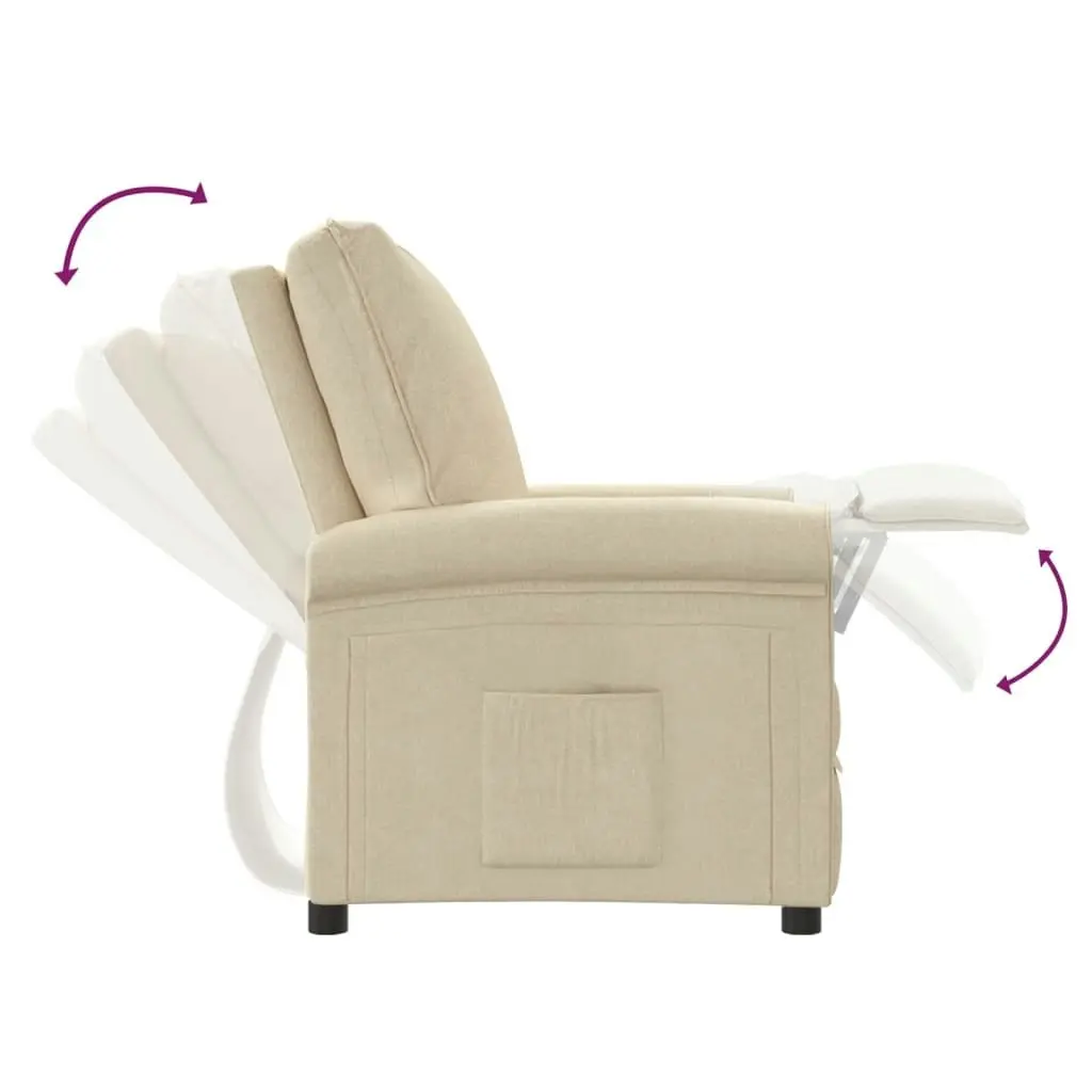 Recliner Chair Cream Fabric 342747