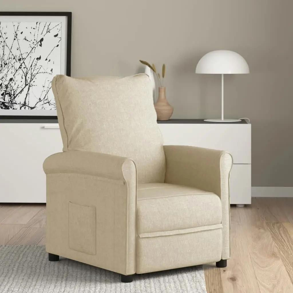 Recliner Chair Cream Fabric 342747