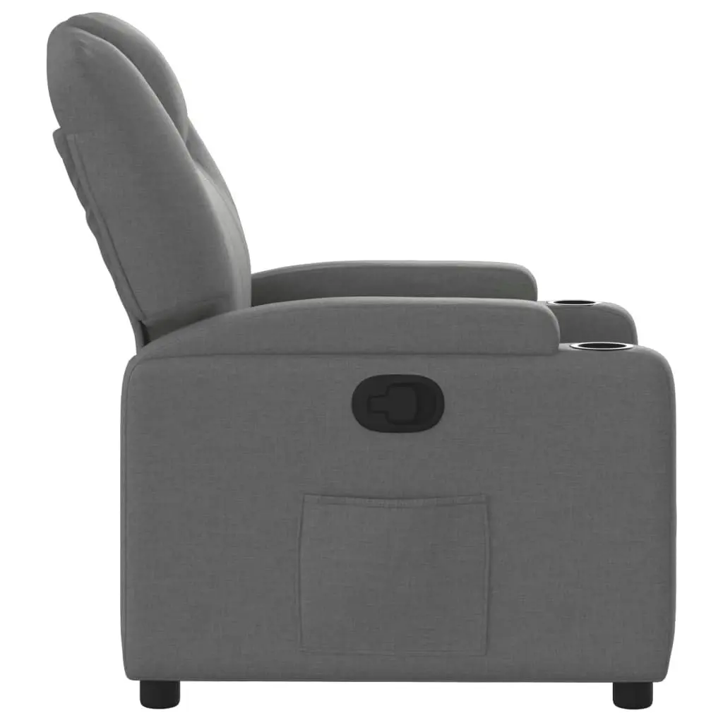 Recliner Chair Dark Grey Fabric 372366