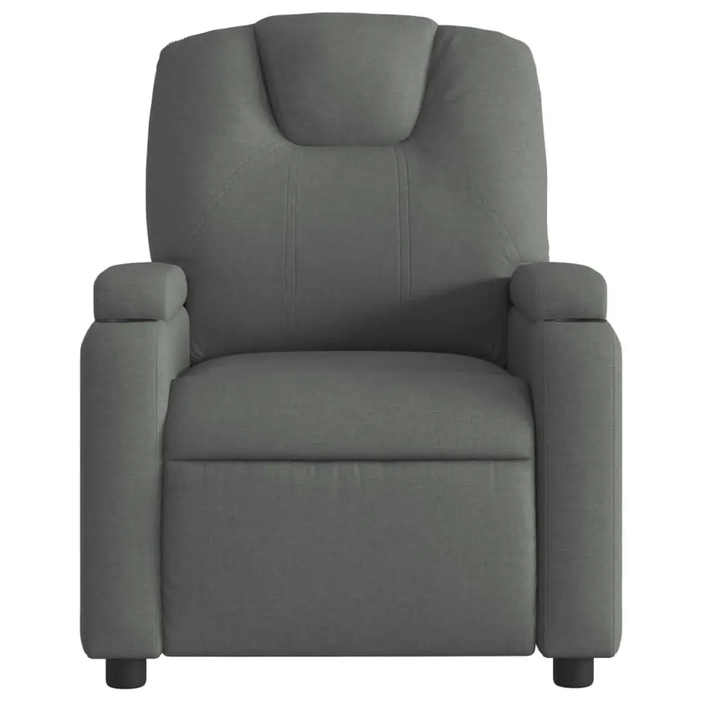 Recliner Chair Dark Grey Fabric 372366