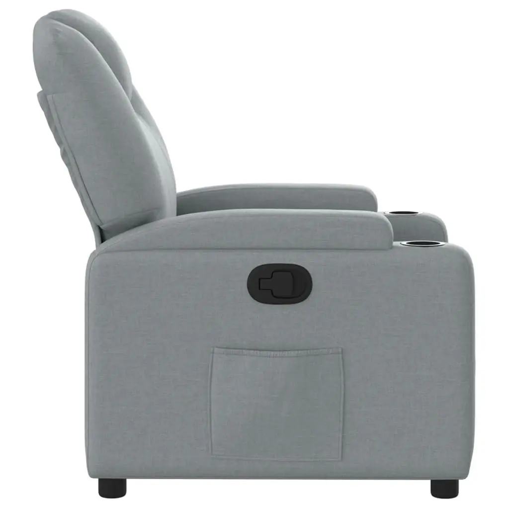 Recliner Chair Light Grey Fabric 372365