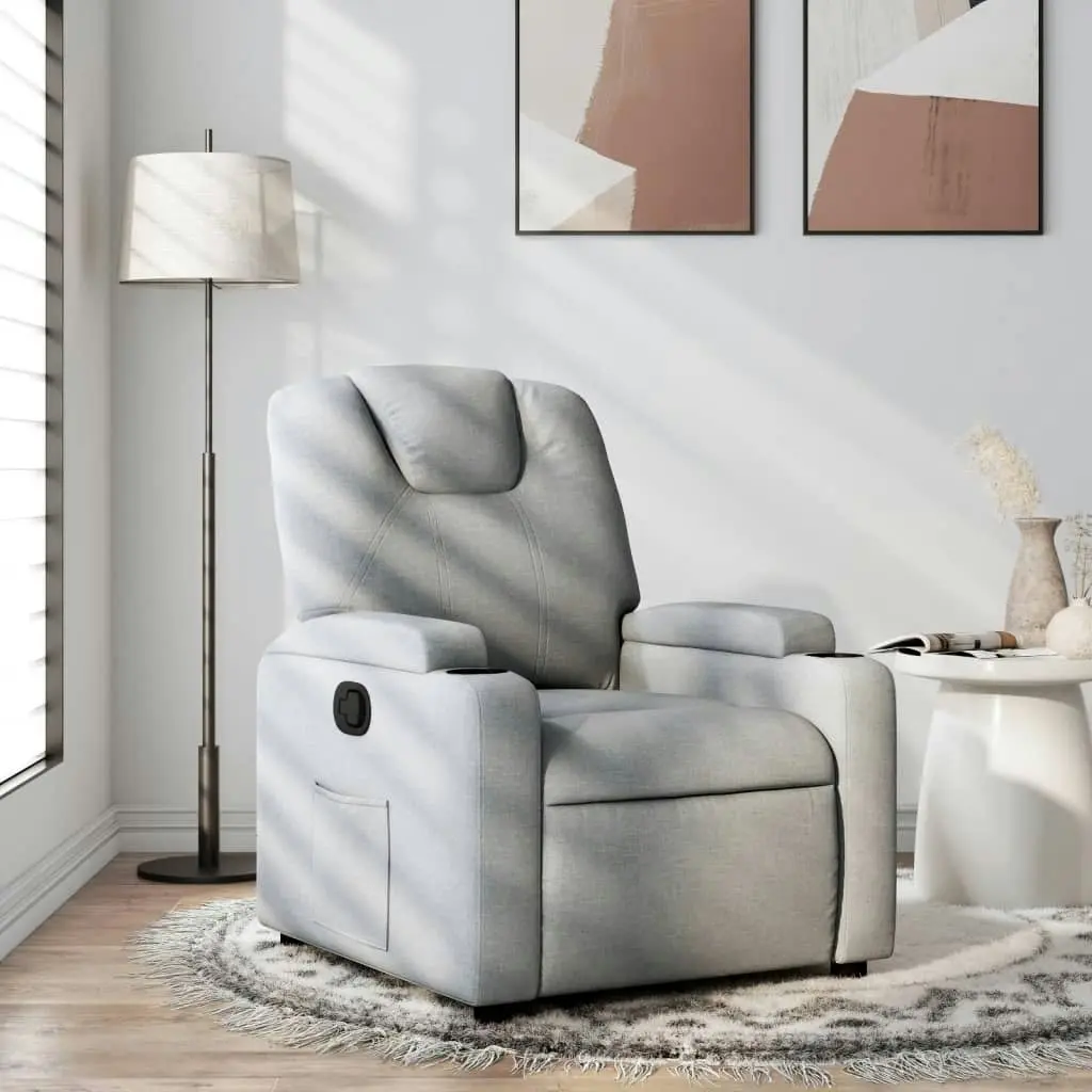 Recliner Chair Light Grey Fabric 372365