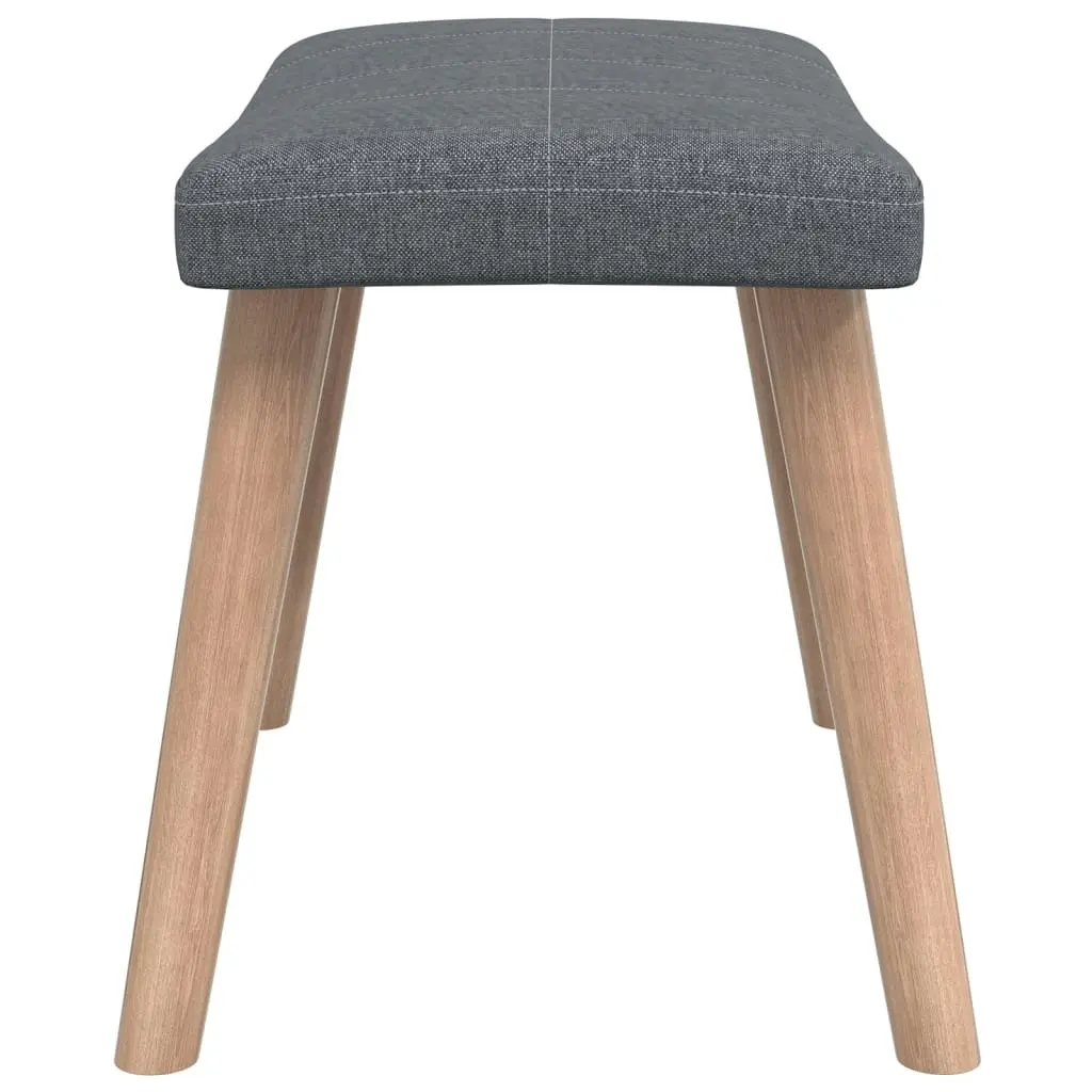 Relaxing Chair with a Stool Dark Grey Fabric 327931