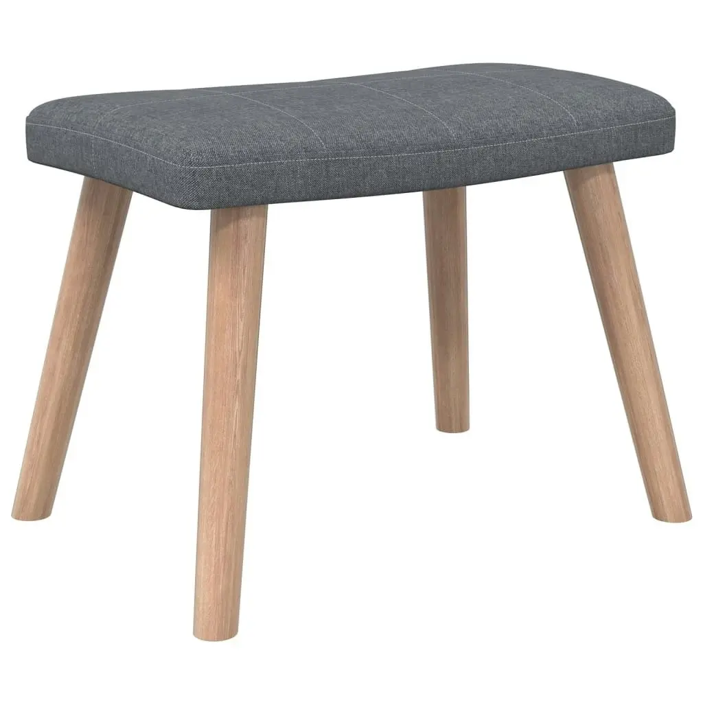 Relaxing Chair with a Stool Dark Grey Fabric 327931