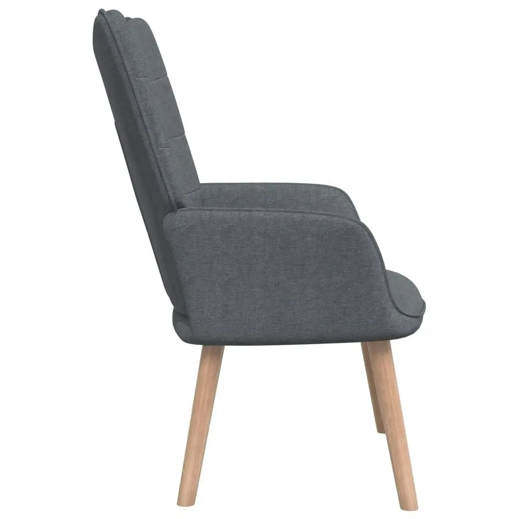 Relaxing Chair with a Stool Dark Grey Fabric 327931