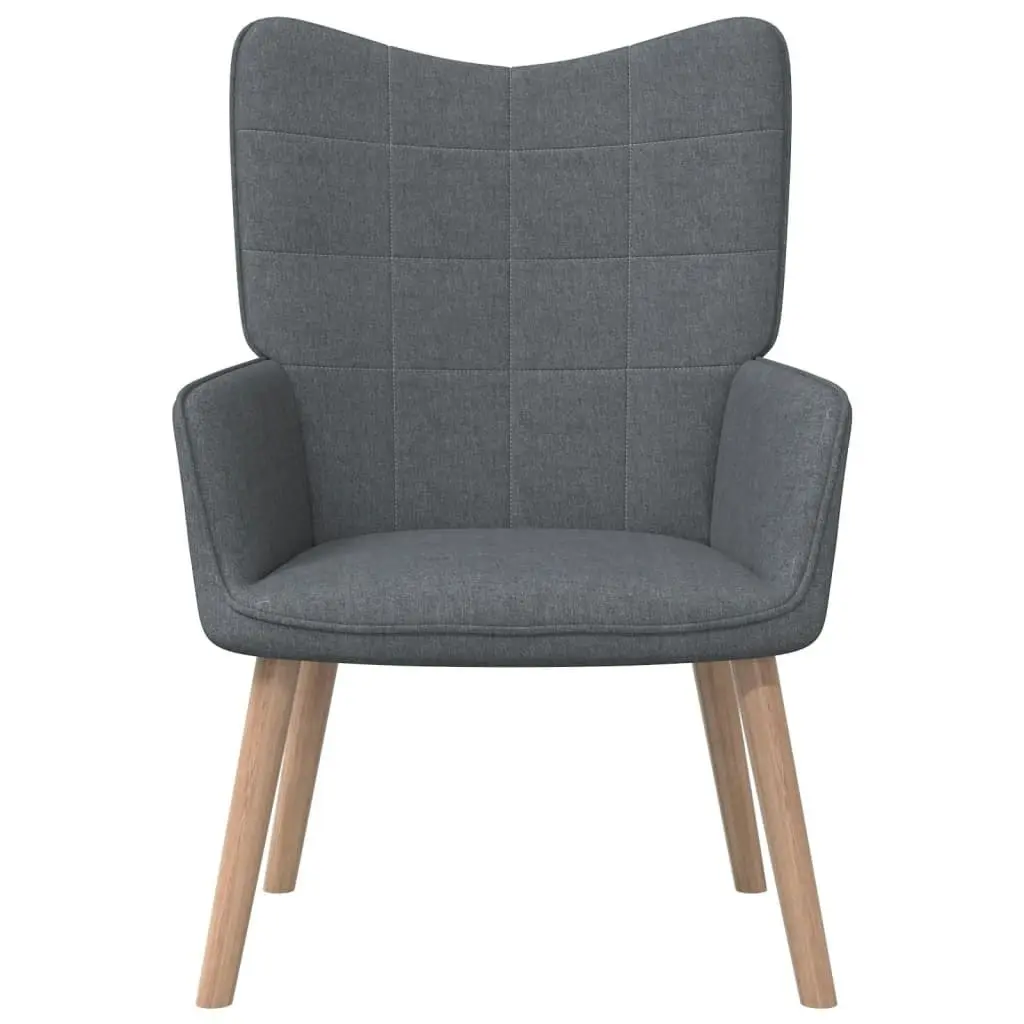 Relaxing Chair with a Stool Dark Grey Fabric 327931