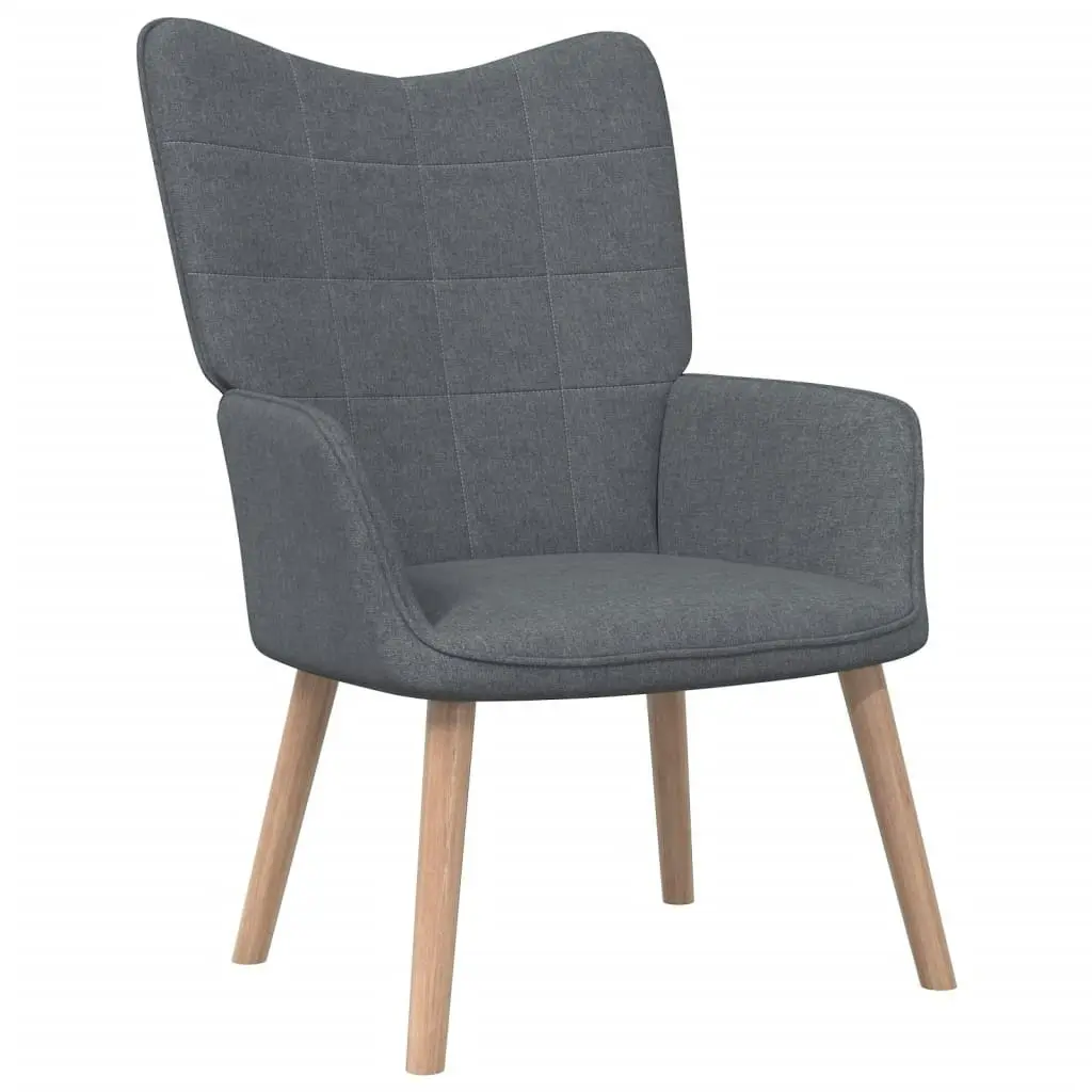 Relaxing Chair with a Stool Dark Grey Fabric 327931