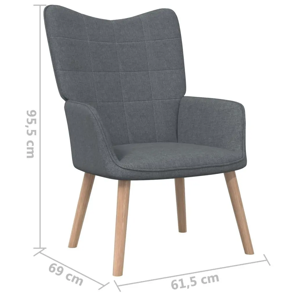 Relaxing Chair with a Stool Dark Grey Fabric 327931