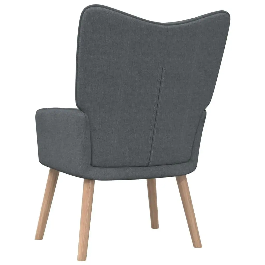 Relaxing Chair with a Stool Dark Grey Fabric 327931