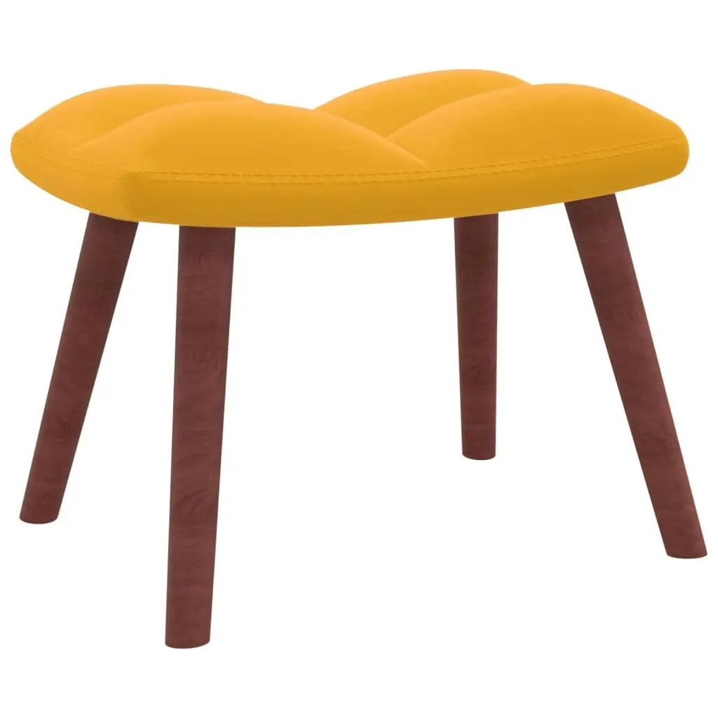 Rocking Chair with a Stool Mustard Yellow Velvet 328157