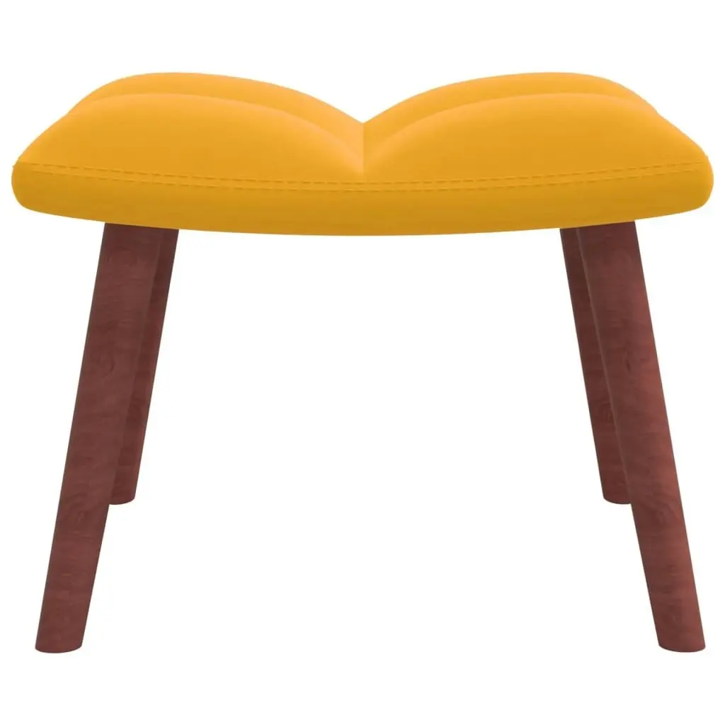 Rocking Chair with a Stool Mustard Yellow Velvet 328157