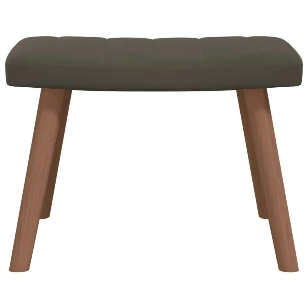 Relaxing Chair with a Stool Dark Grey Velvet 327667